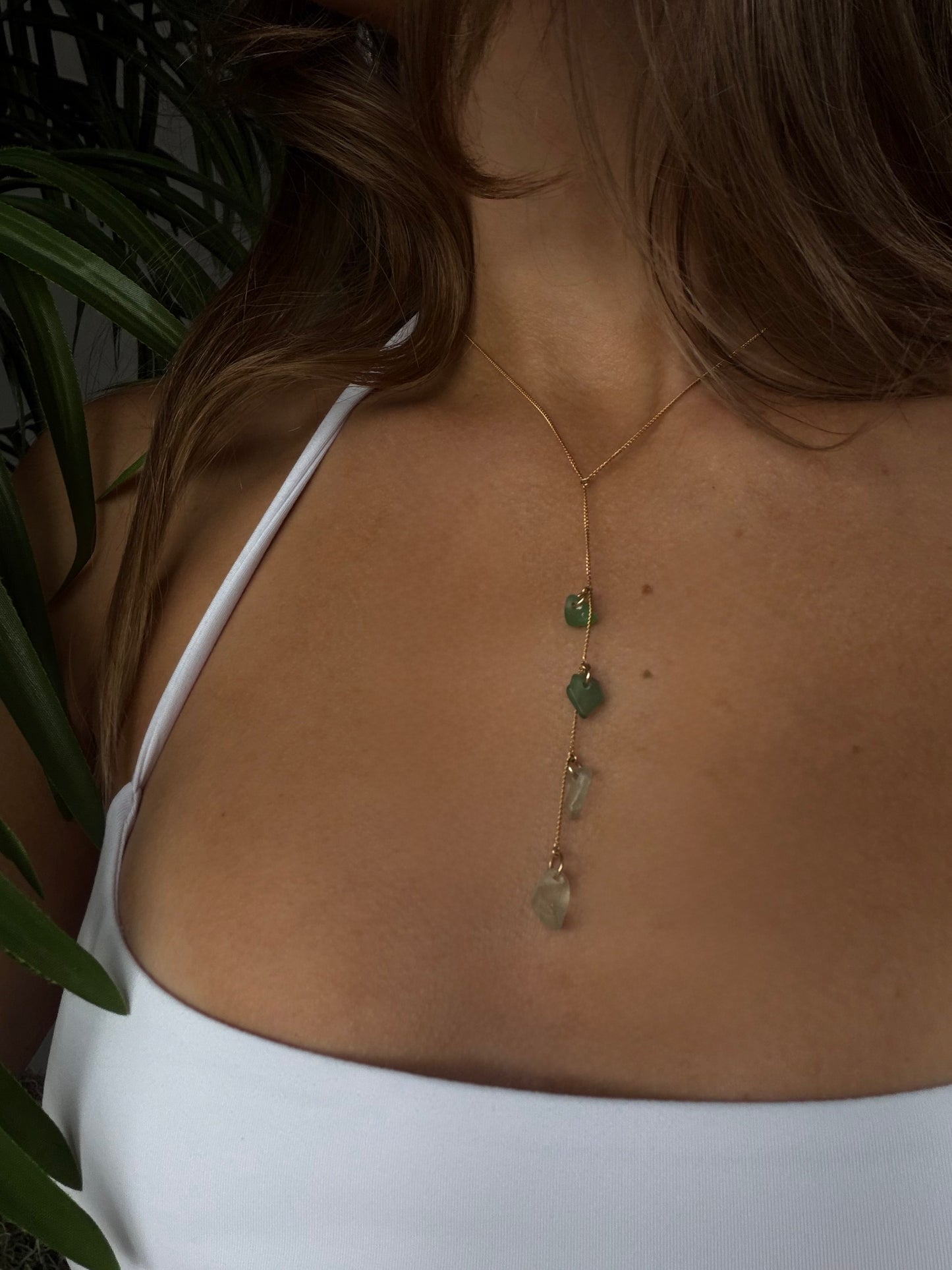 Emerald sea drop necklace