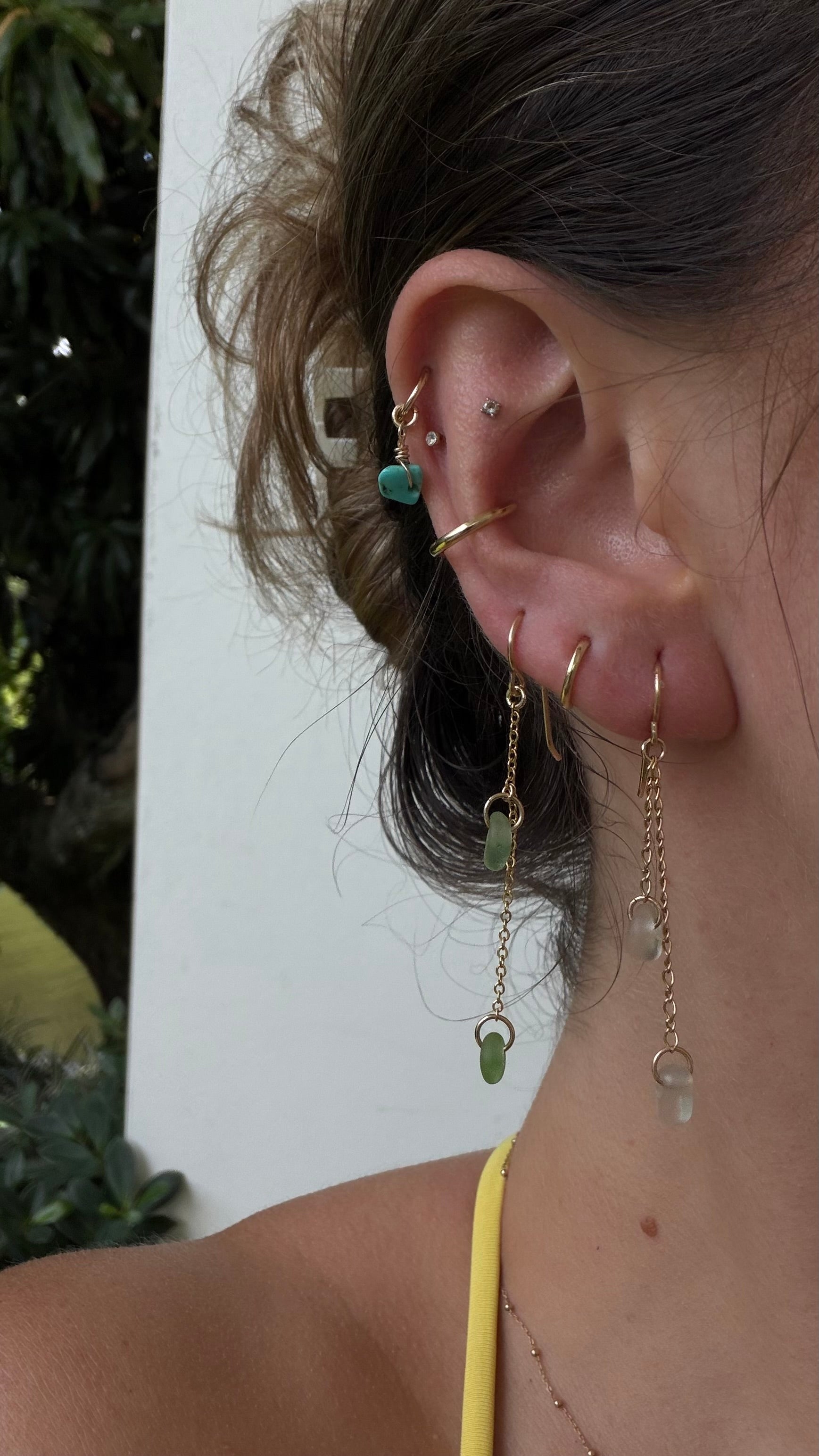 Drift green earrings