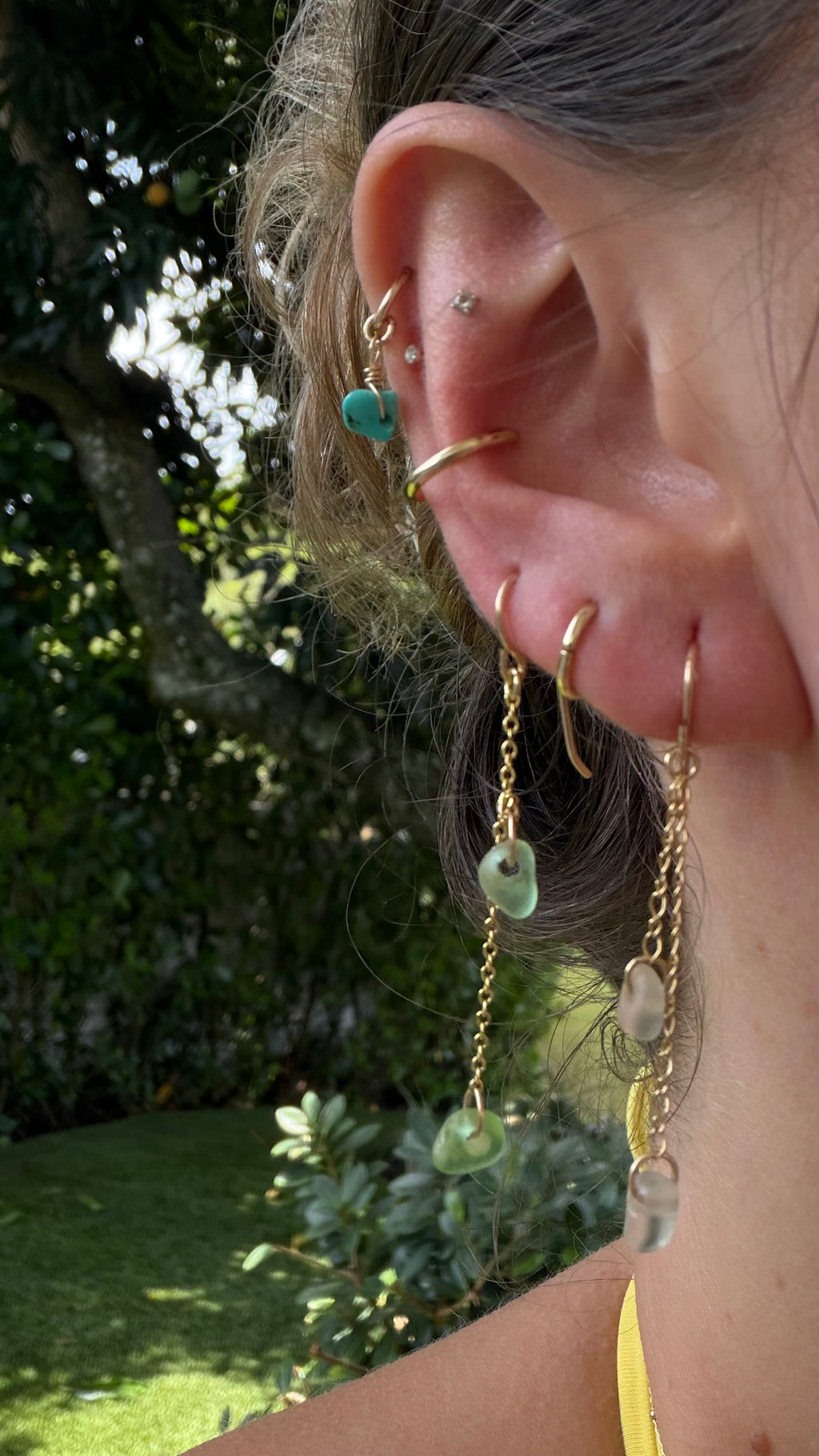 Drift green earrings