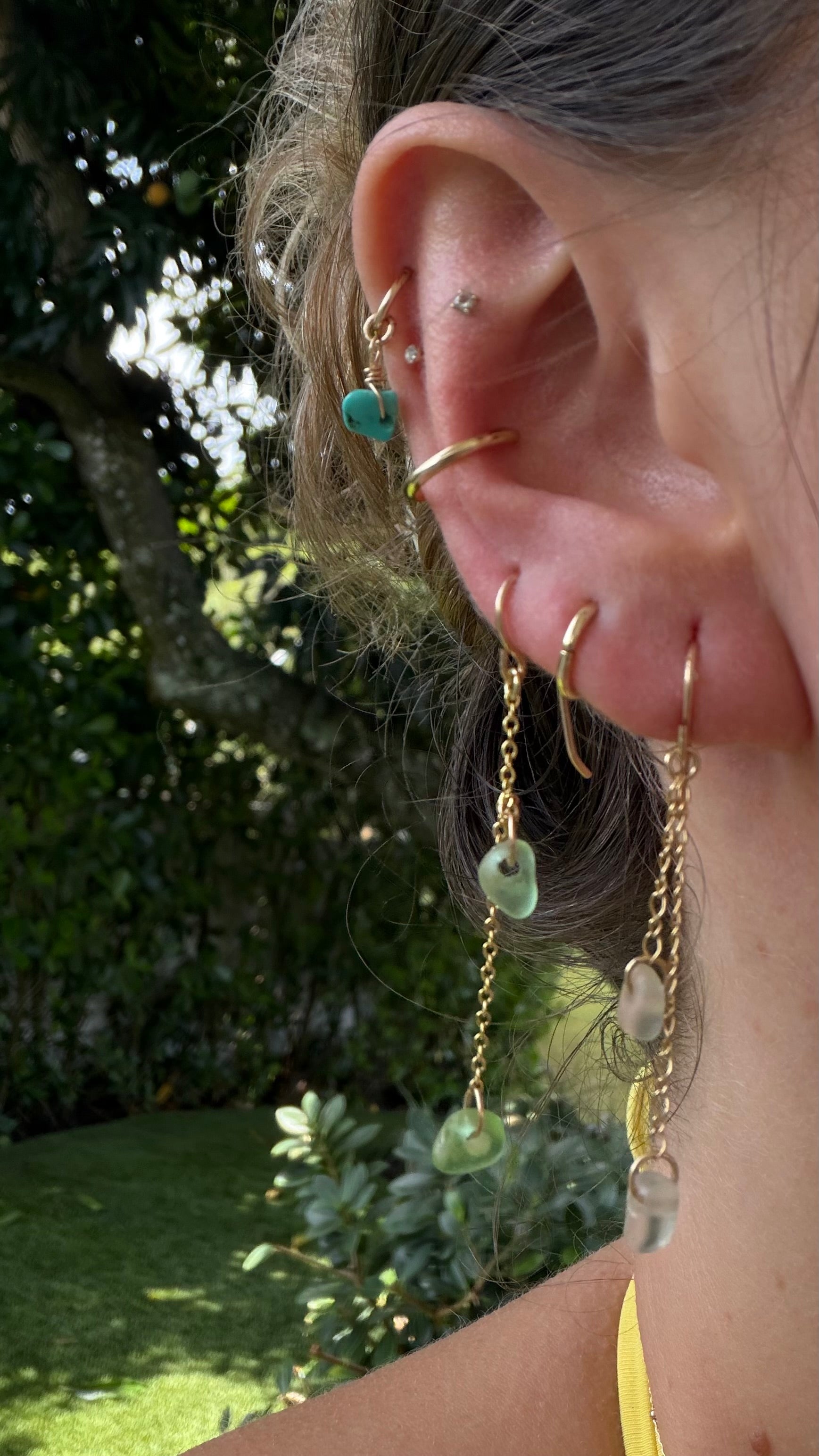Drift green earrings